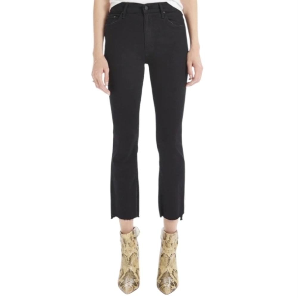 MOTHER Black The Insider Step Fray Jeans